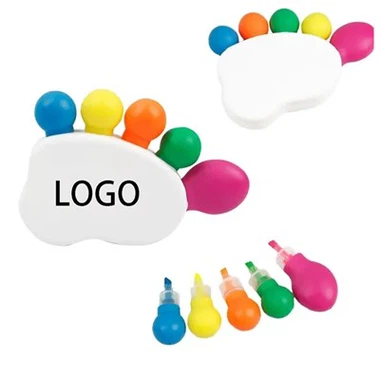 5-In-1 Five Color Foot Shaped Highlighter